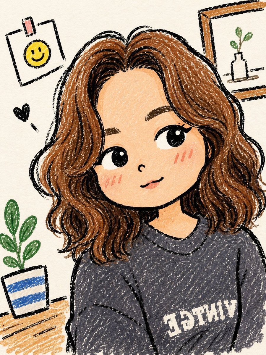 Chibi Girl Crayon Illustration