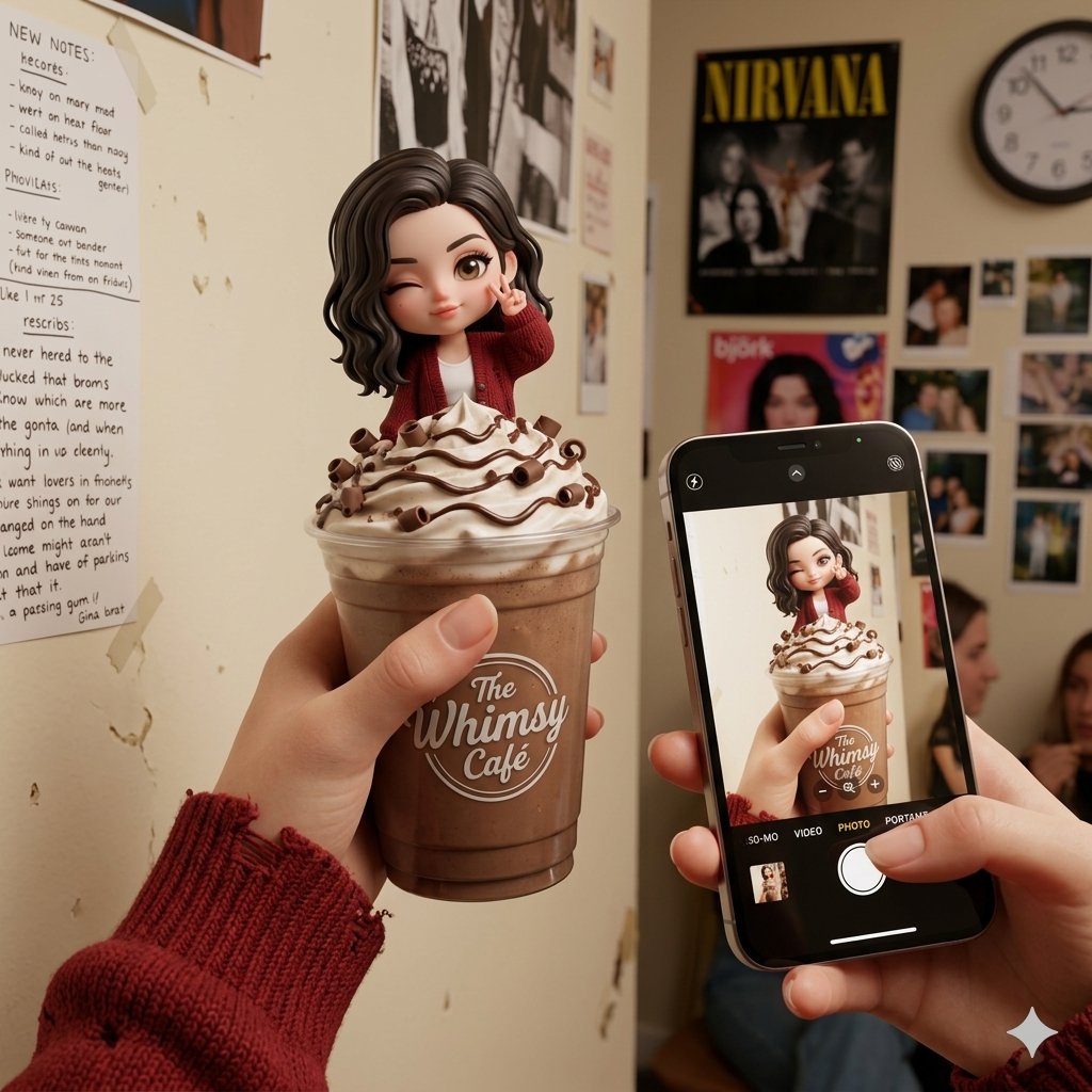 Whimsical Chibi Mocha Frappe Cup — AI image template example