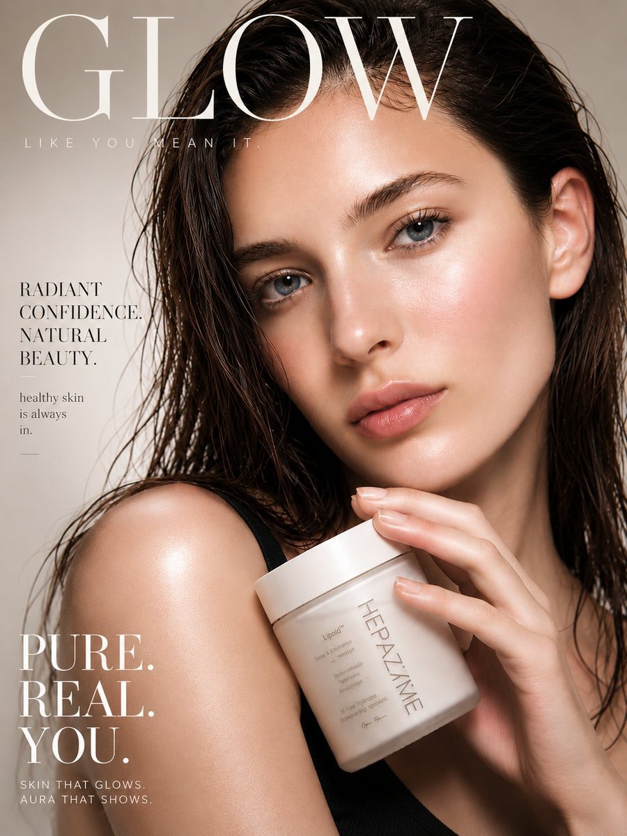 Luxury Skincare Fashion Editorial Poster — AI image template example