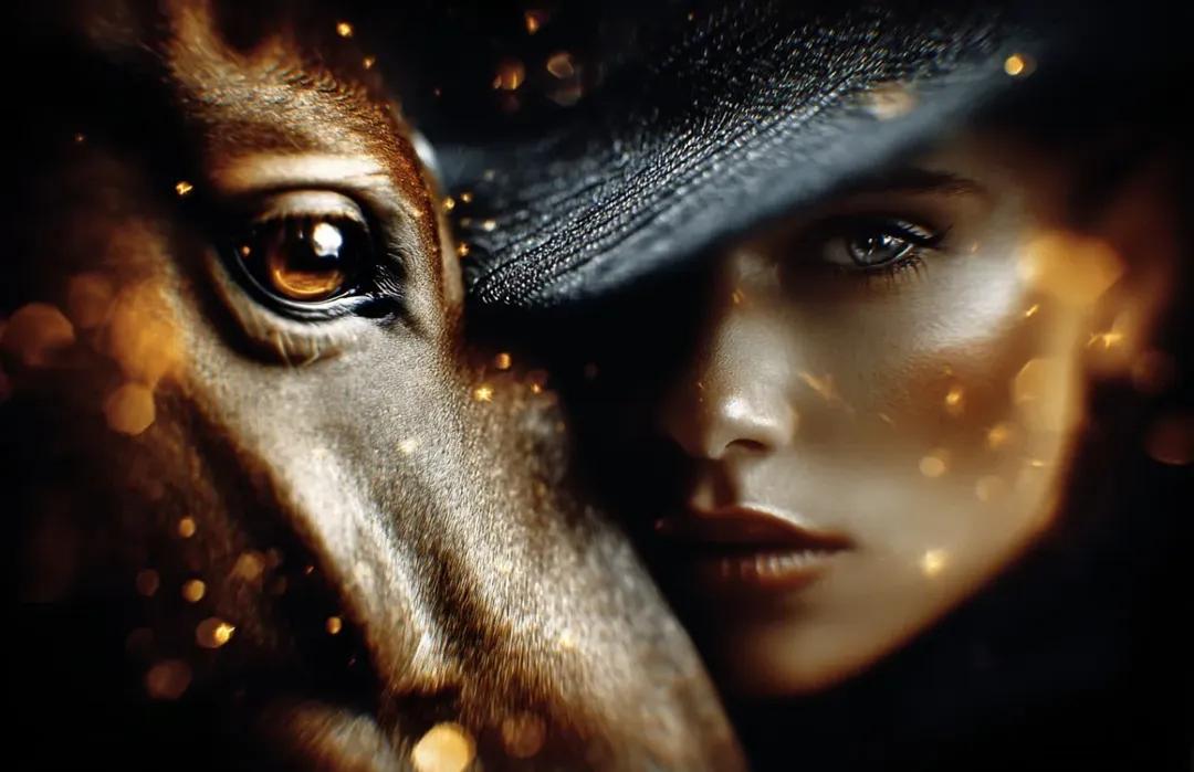 8K Cinematic Fantasy Portrait of Woman and Horse
