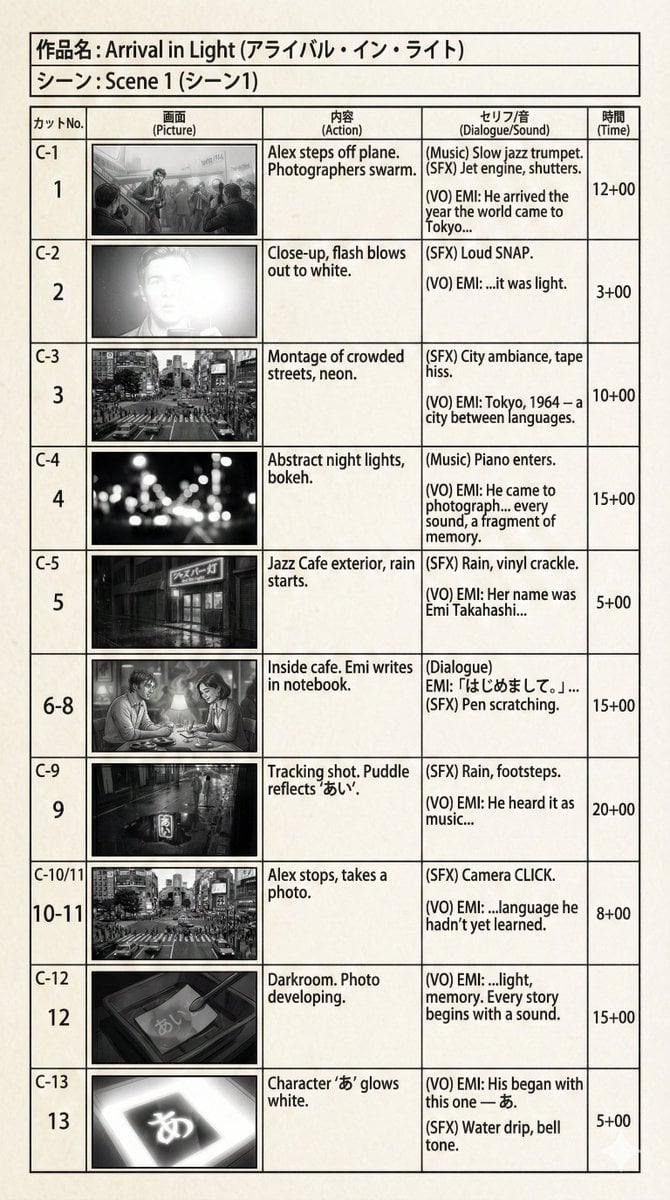 E-Konte (Japanese Storyboard) Generation