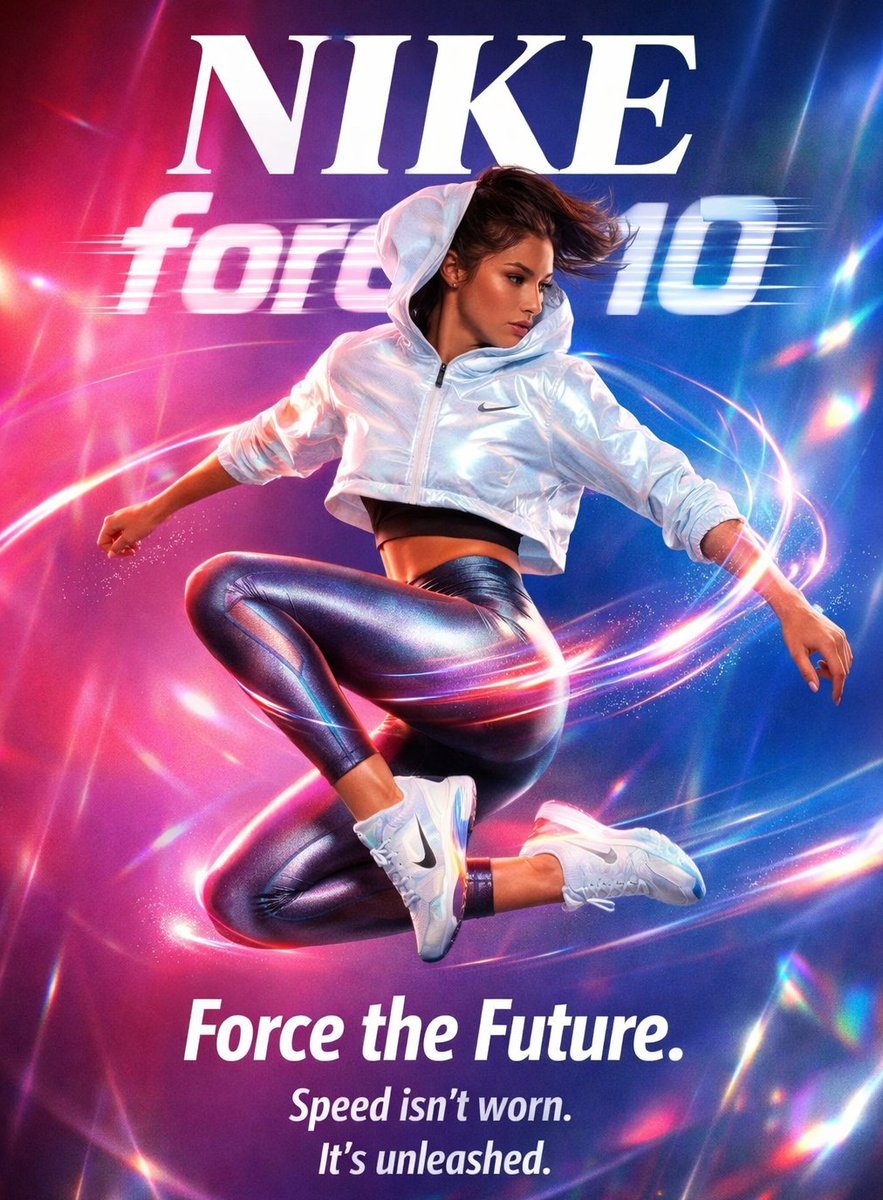 Futuristic Nike Fashion Ad with Light Trails
