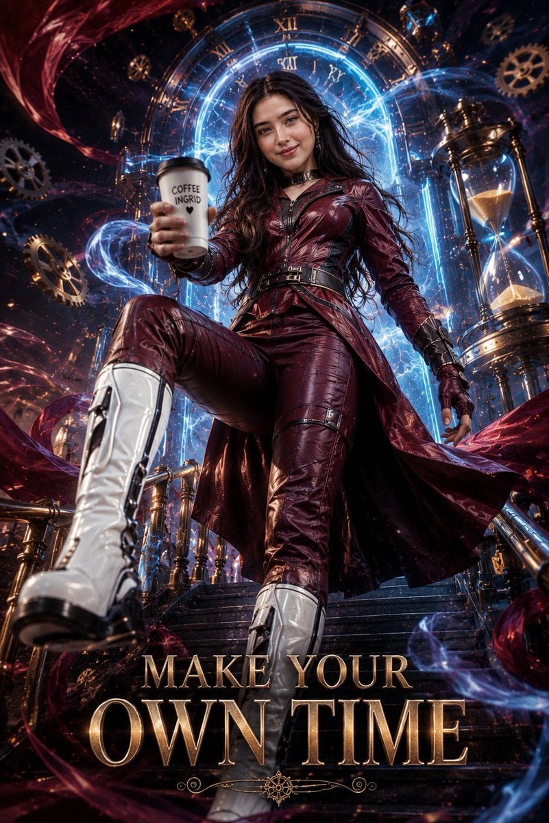 Cinematic Futuristic Time Traveler Poster