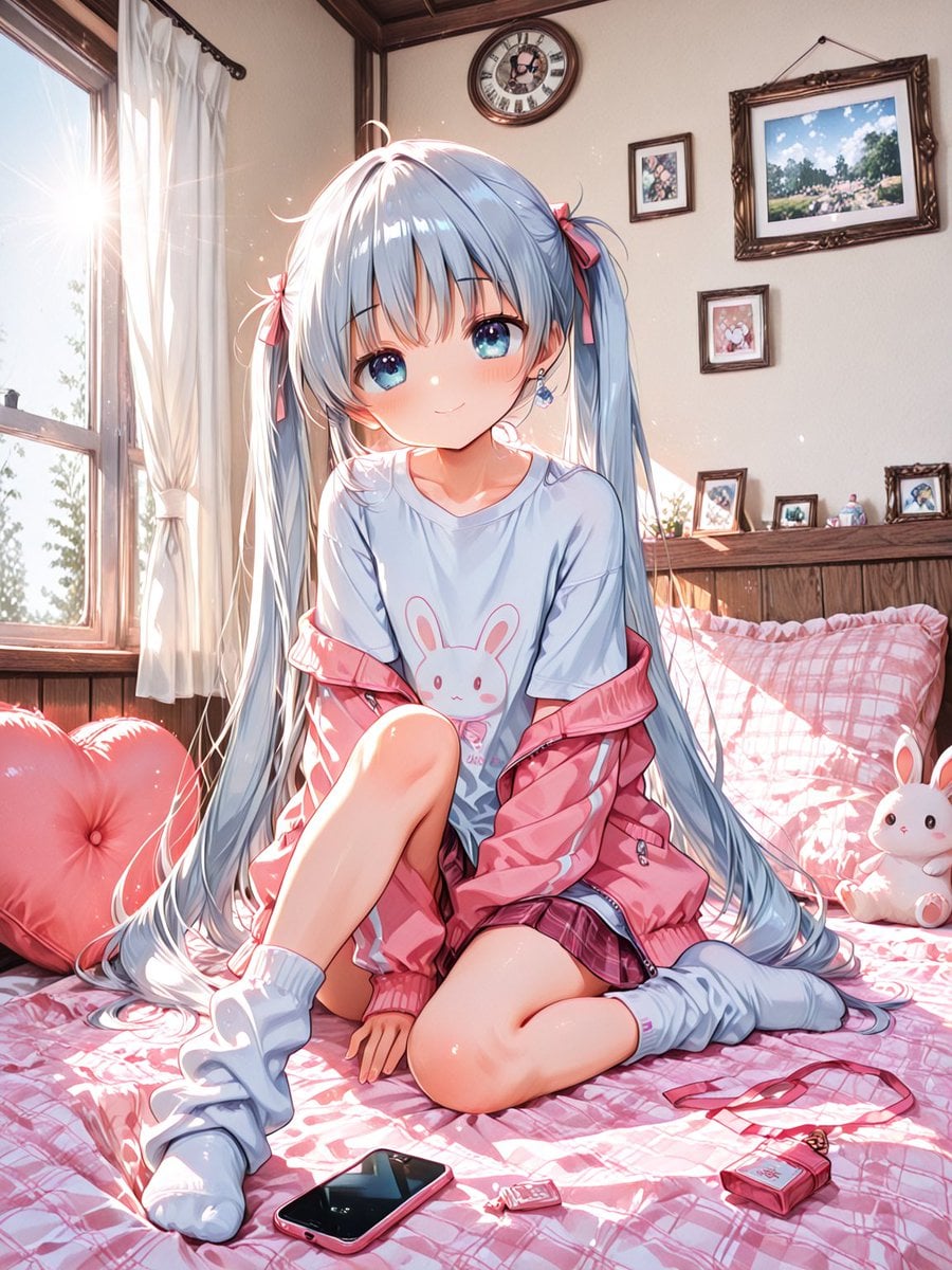 Sunlit Anime Bedroom Portrait