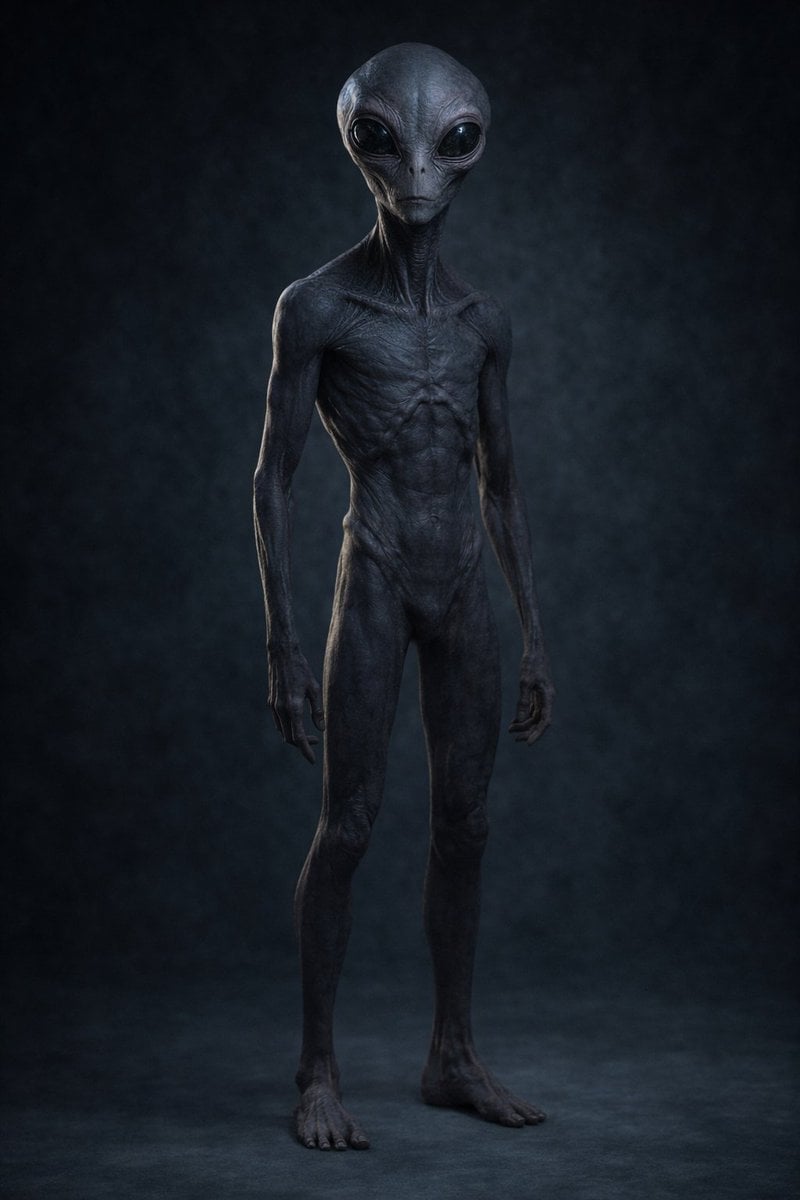 Uncanny Full-Body Alien Portrait