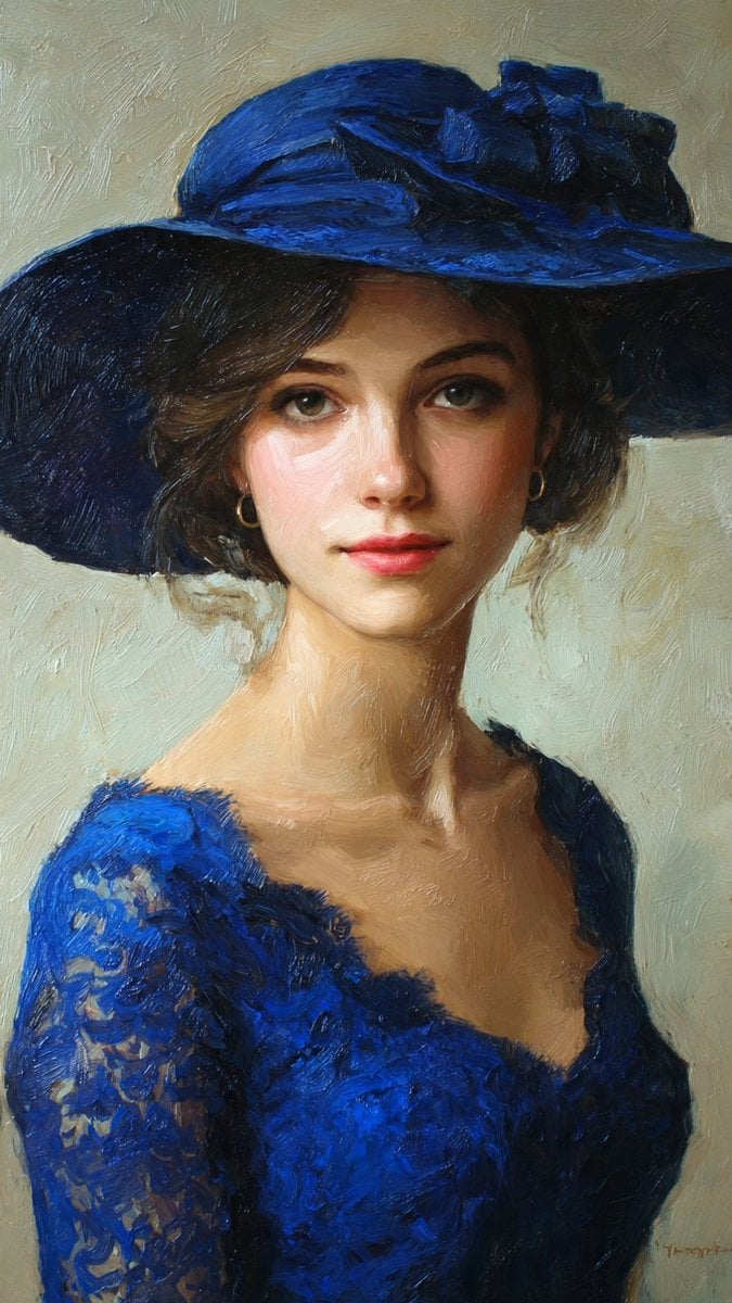 Classic Impressionist Oil Portrait — AI image template example