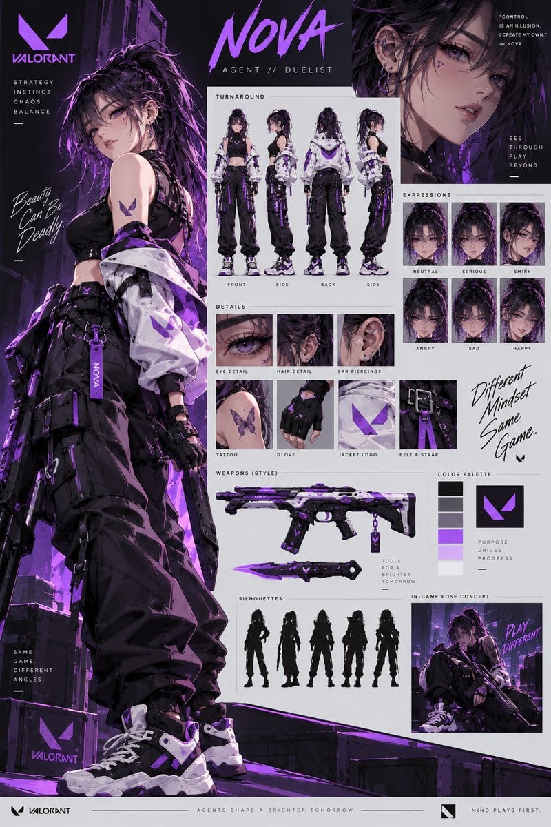 VALORANT Agent Concept Reference Sheet — AI image template example