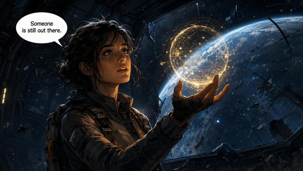 Sci-Fi Comic Panel Illustration — AI image template example