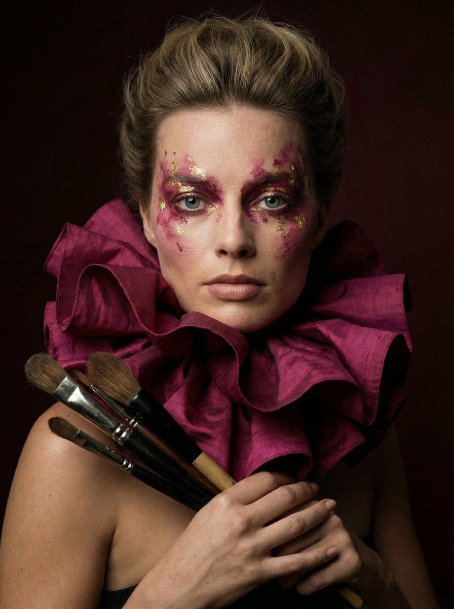 Hyper-Realistic Editorial Portrait of 'The Crimson Alchemist'