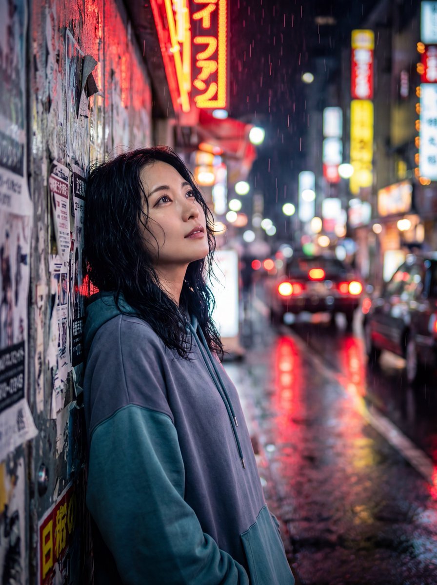 Neon City Night Portrait Prompt