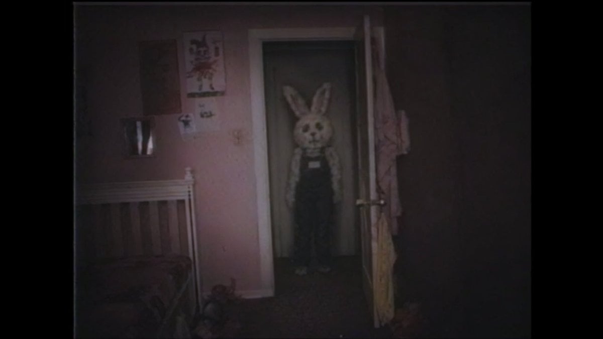 Creepy VHS Bedroom Doorway Figure — AI image template example