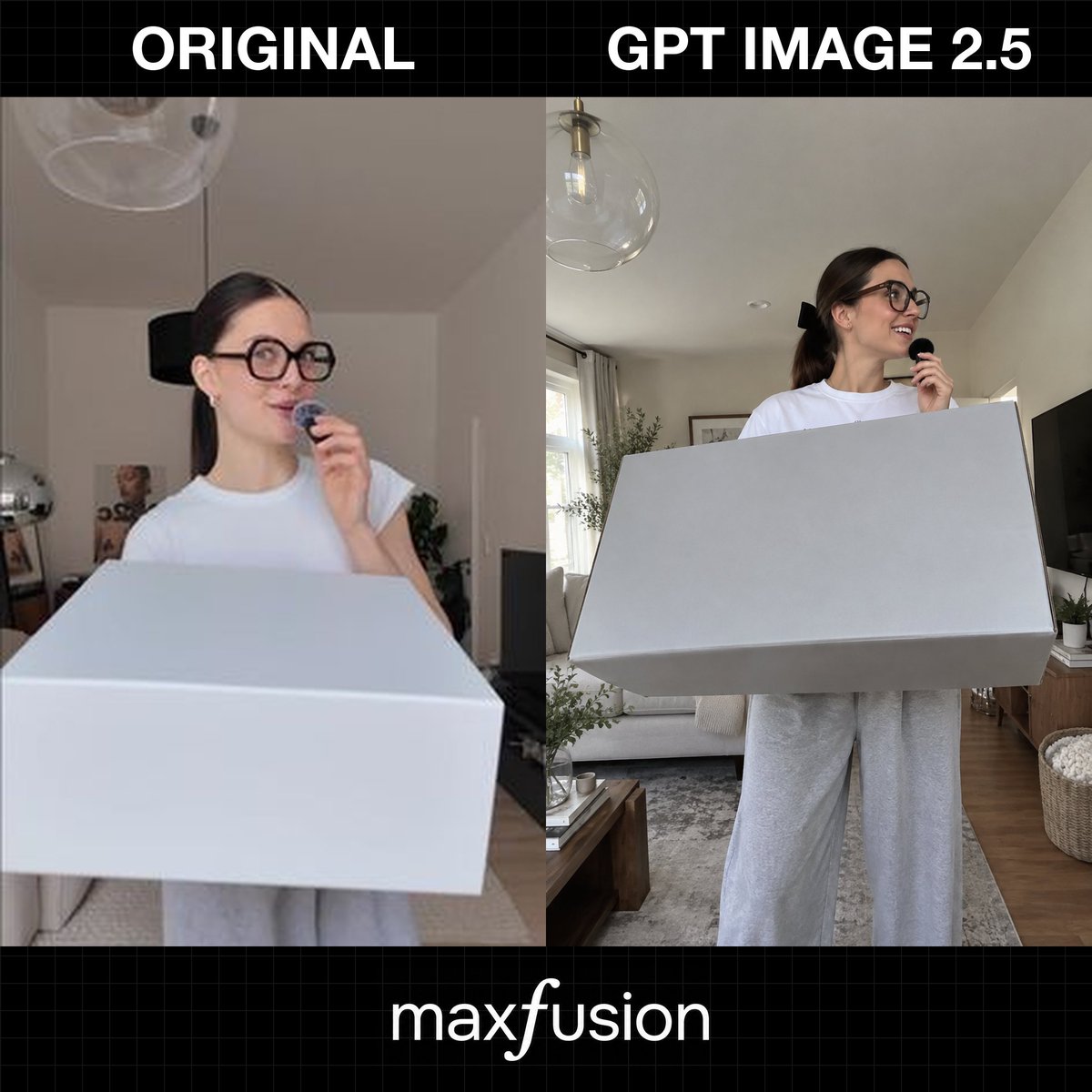 Side-by-Side AI Photo Recreation Comparison — AI image template example