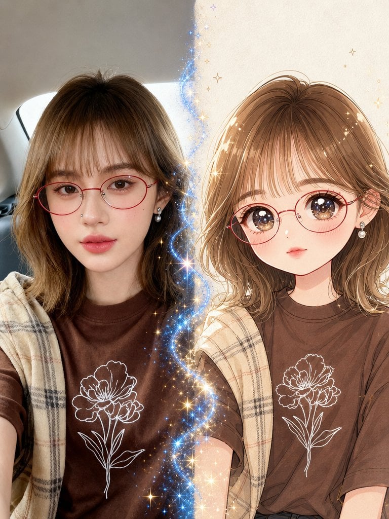 Real Photo to Anime Soul Split Portrait
