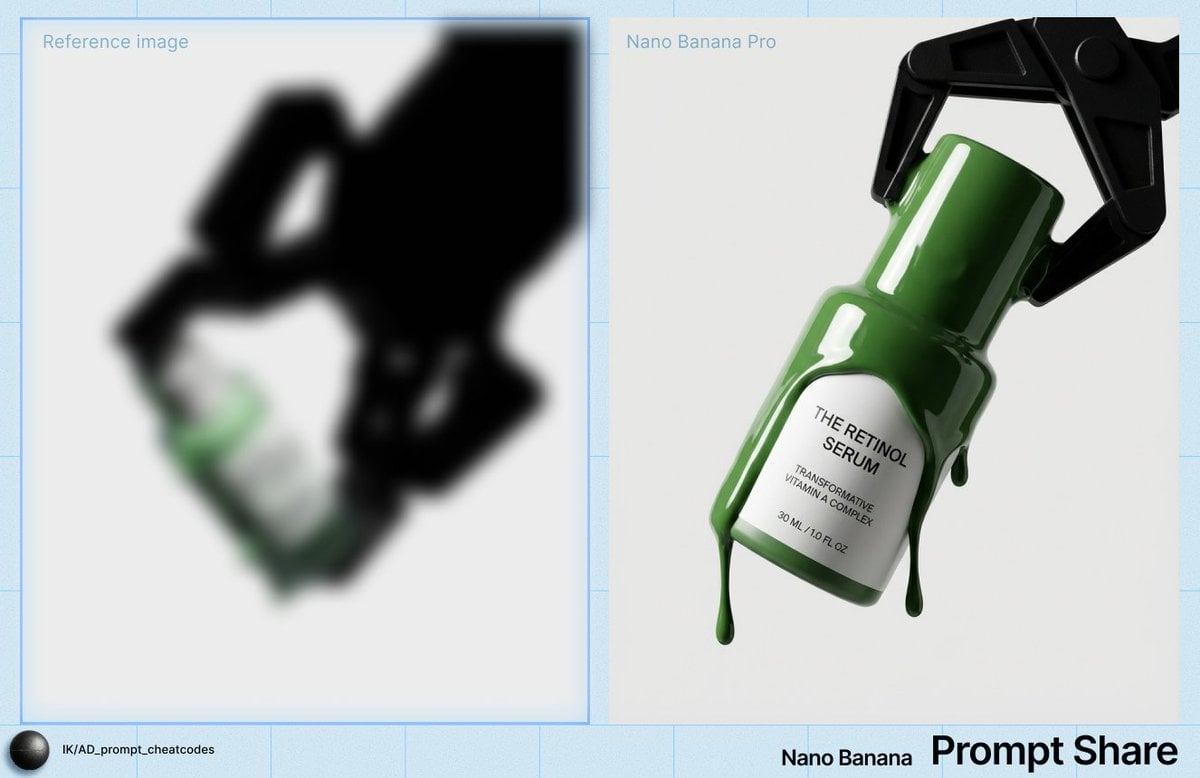 High-Contrast Studio Product Shot of Serum Bottle