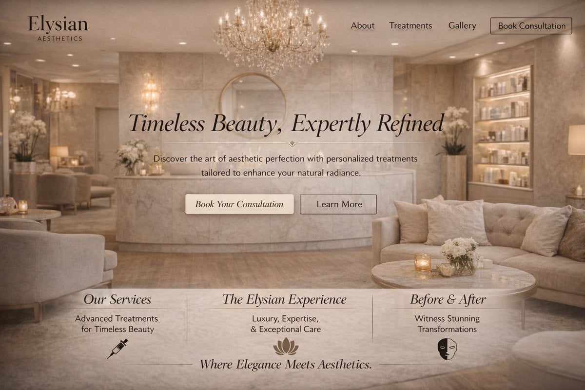 Luxury Aesthetics Website Mockup reference image 3