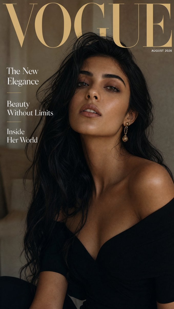 Vogue Style Editorial Magazine Cover — AI image template example