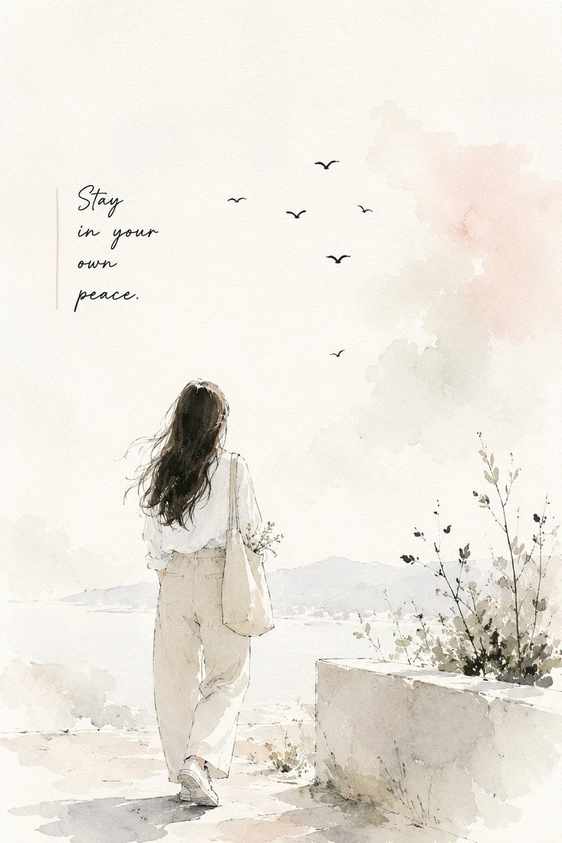 Minimal Watercolor and Ink Travel Poster — AI image template example