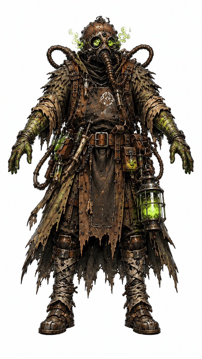 Steampunk Plague Alchemist Character