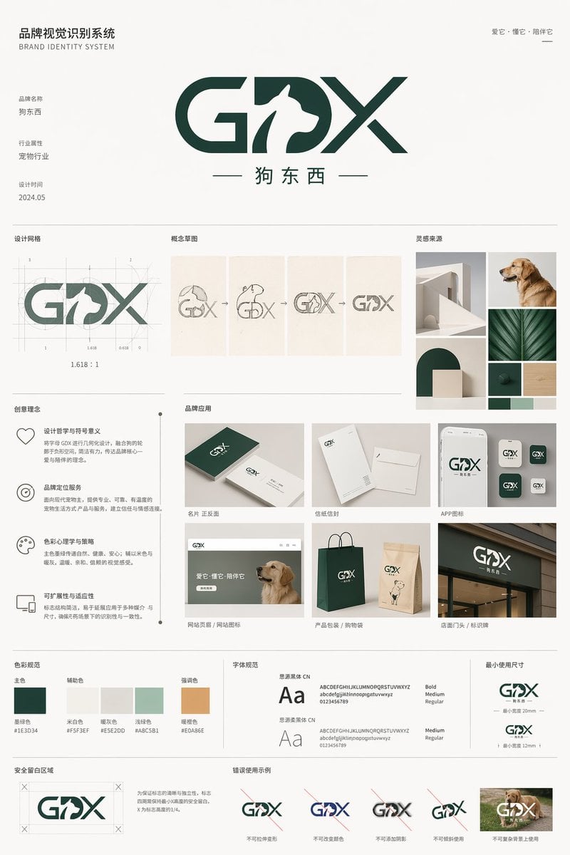 Pet Brand Identity System Board