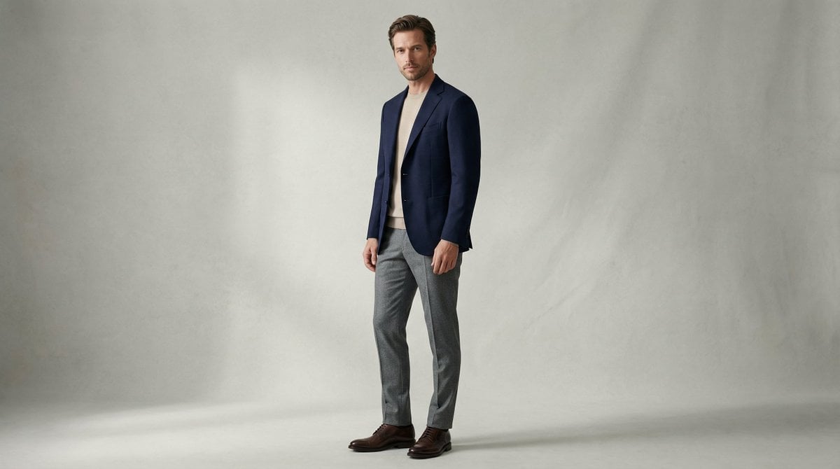 Fashion Magazine Style Photo of a Male Model in Office Casual