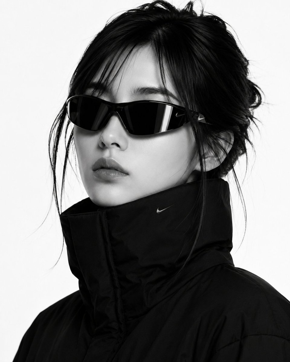 Black and White High-Fashion Portrait — AI image template example
