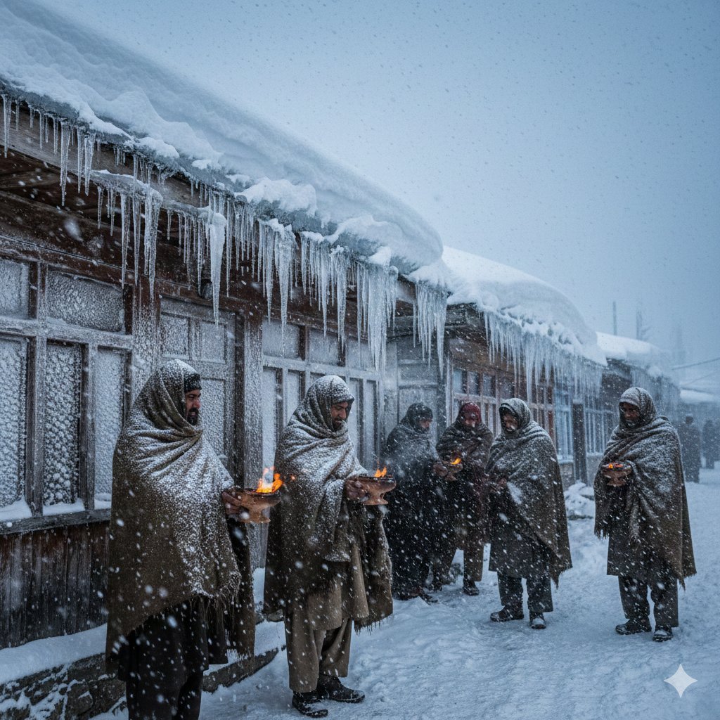 8K Ultra-Realistic Kashmir Winter Scene Prompt