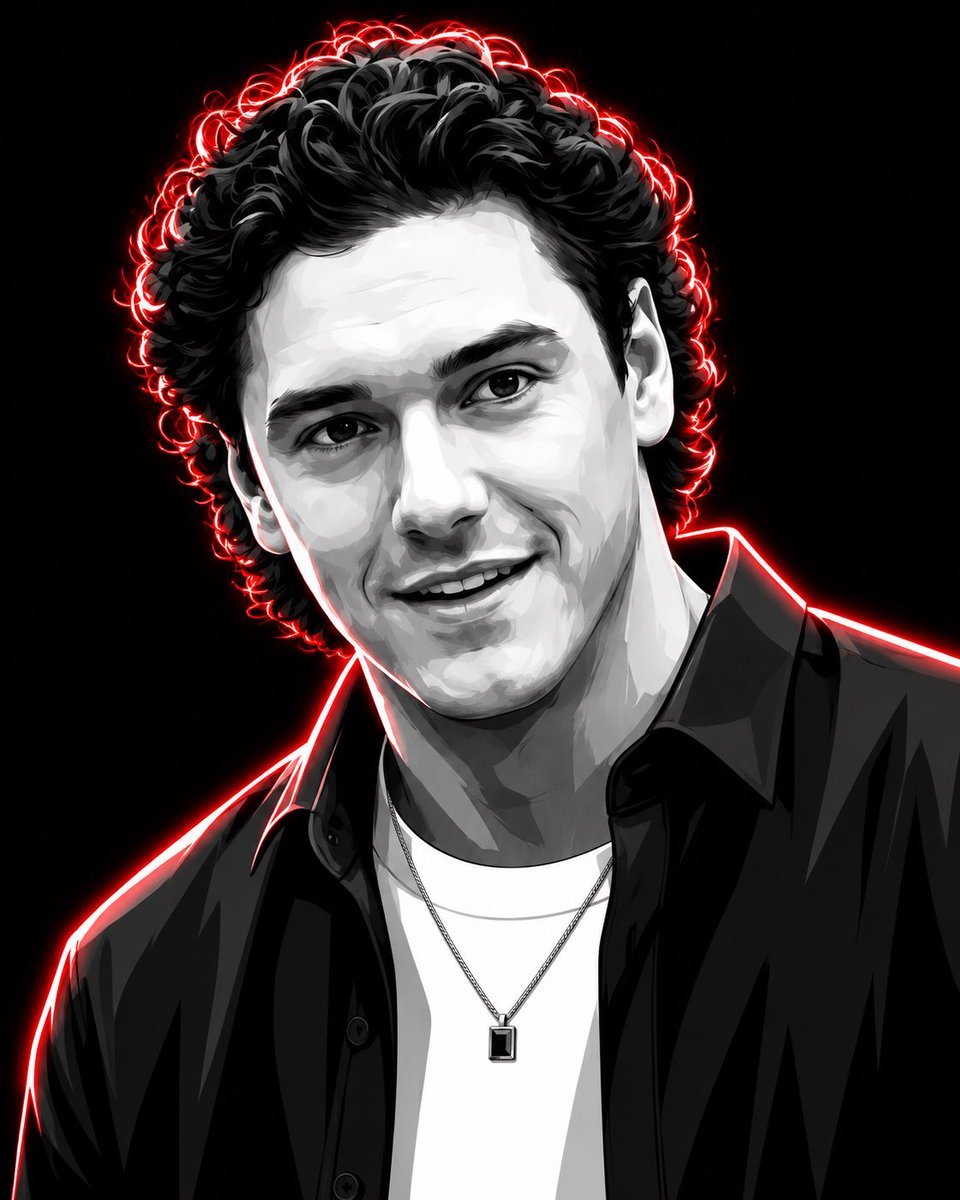 High-Contrast Monochrome Vector Portrait — AI image template example