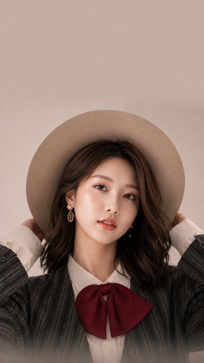 Studio Fashion Portrait with Felt Hat