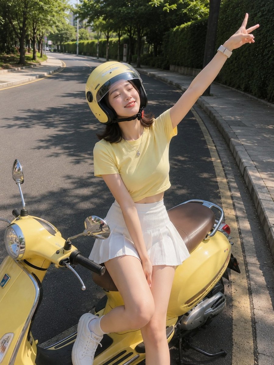 Candid Vintage Scooter Smartphone Photo