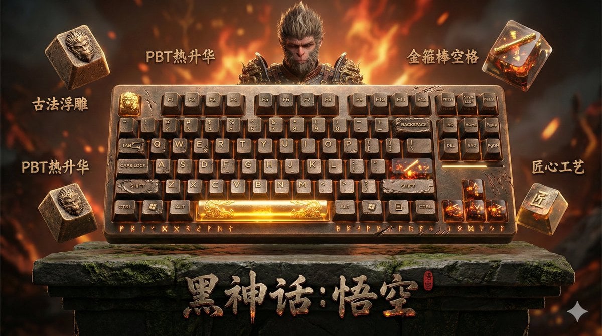 Mechanical Keyboard Themed Art Poster Prompt