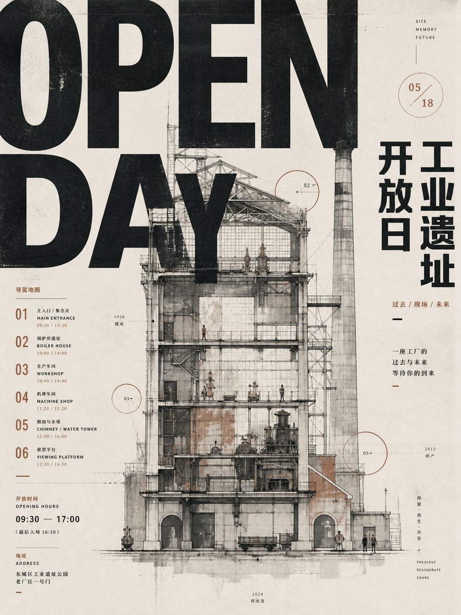Industrial Heritage Open Day Poster — AI image template example