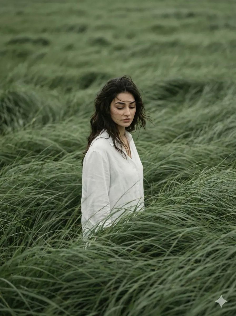 AI-generated sample for “Wind-Swept Grass Field Portrait”