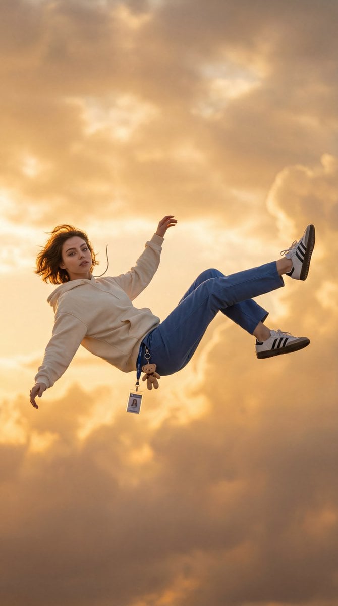 Cinematic Falling Girl Shot Prompt