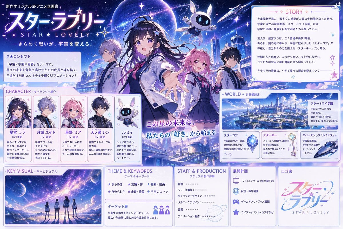 Anime Sci-Fi School Proposal Board