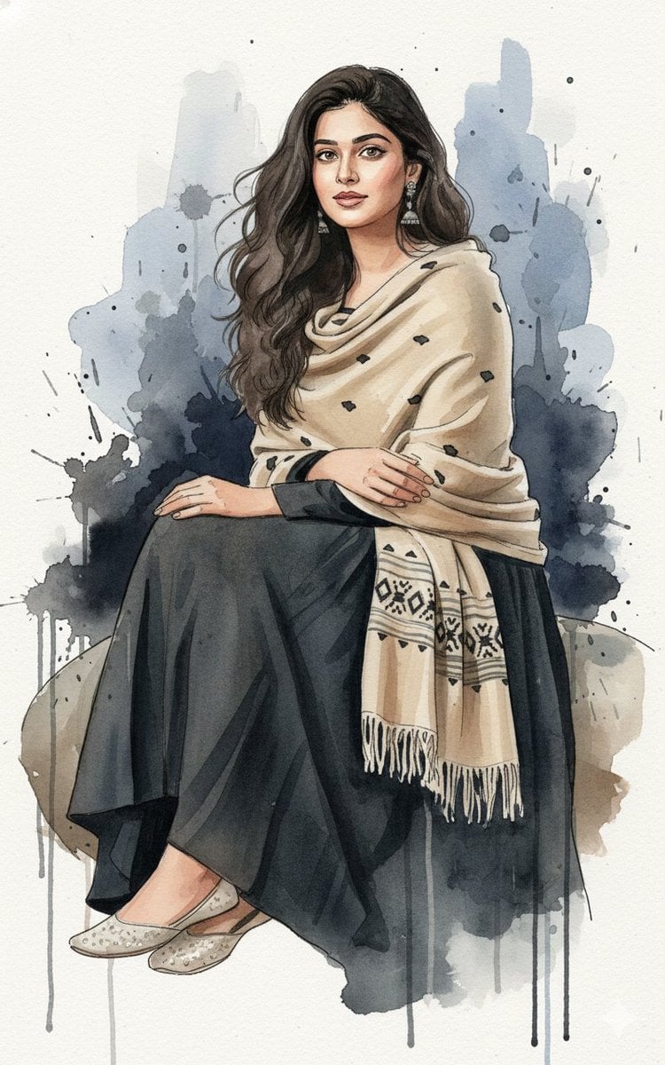 Fine-Art Ink and Watercolor Portrait with Identity Lock