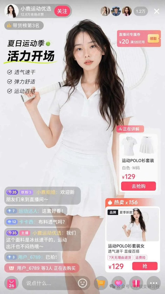 E-commerce Live Stream UI Mockup
