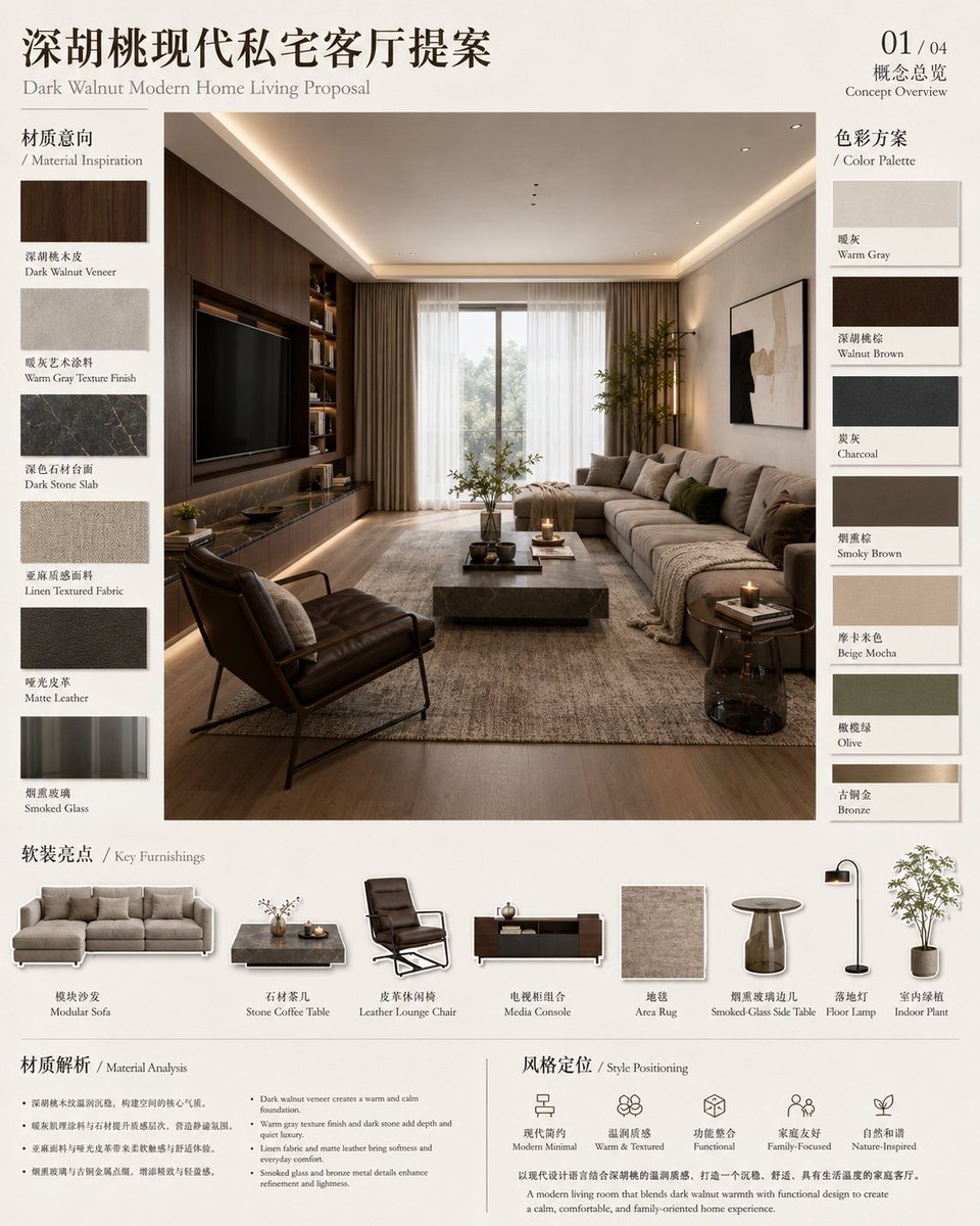 Interior Design Soft Decoration Proposal Set — AI image template example