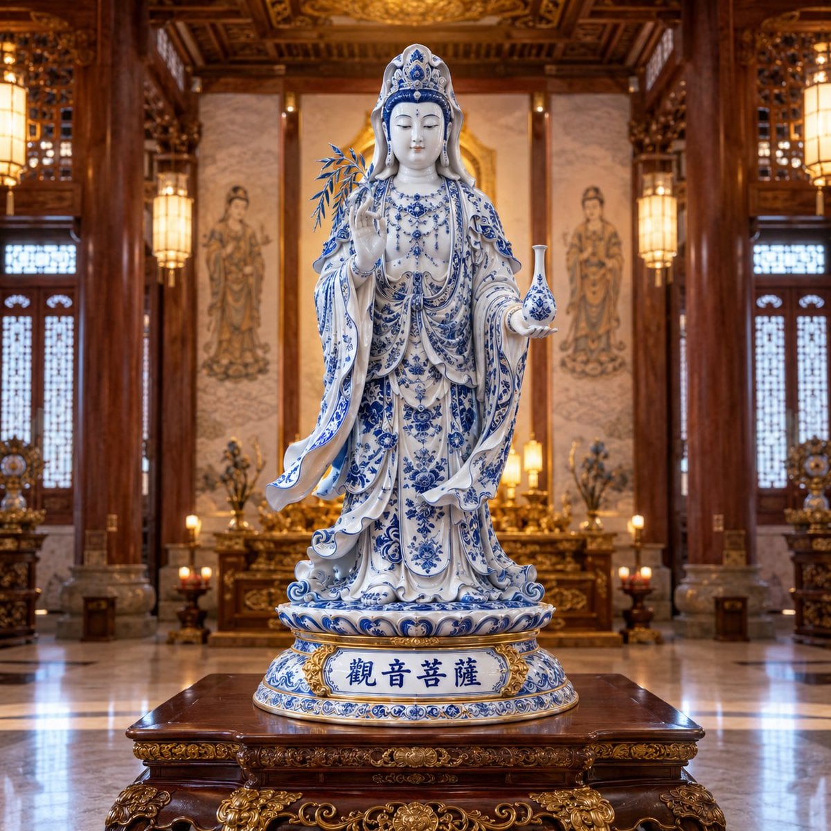 Blue and White Porcelain Style