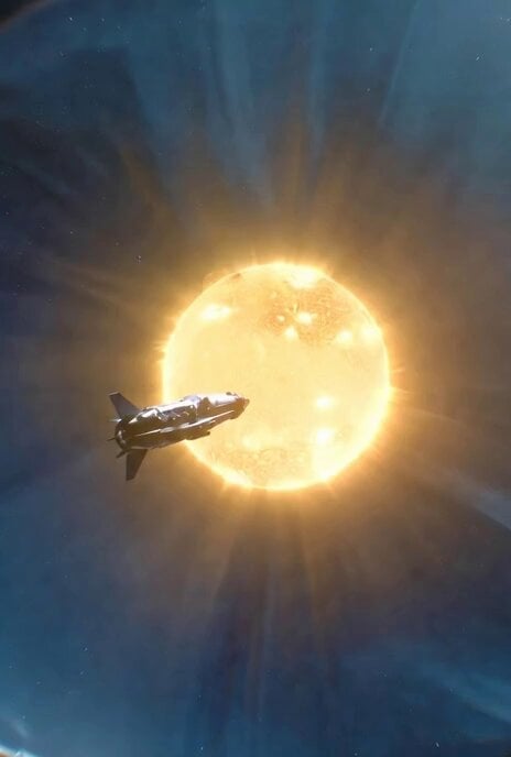 Planetary Spaceship Fly-Around Video Prompt