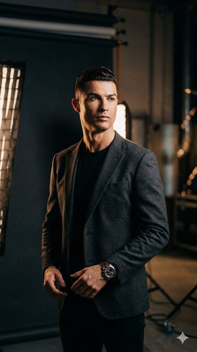 Premium Studio Celebrity Portrait — AI image template example