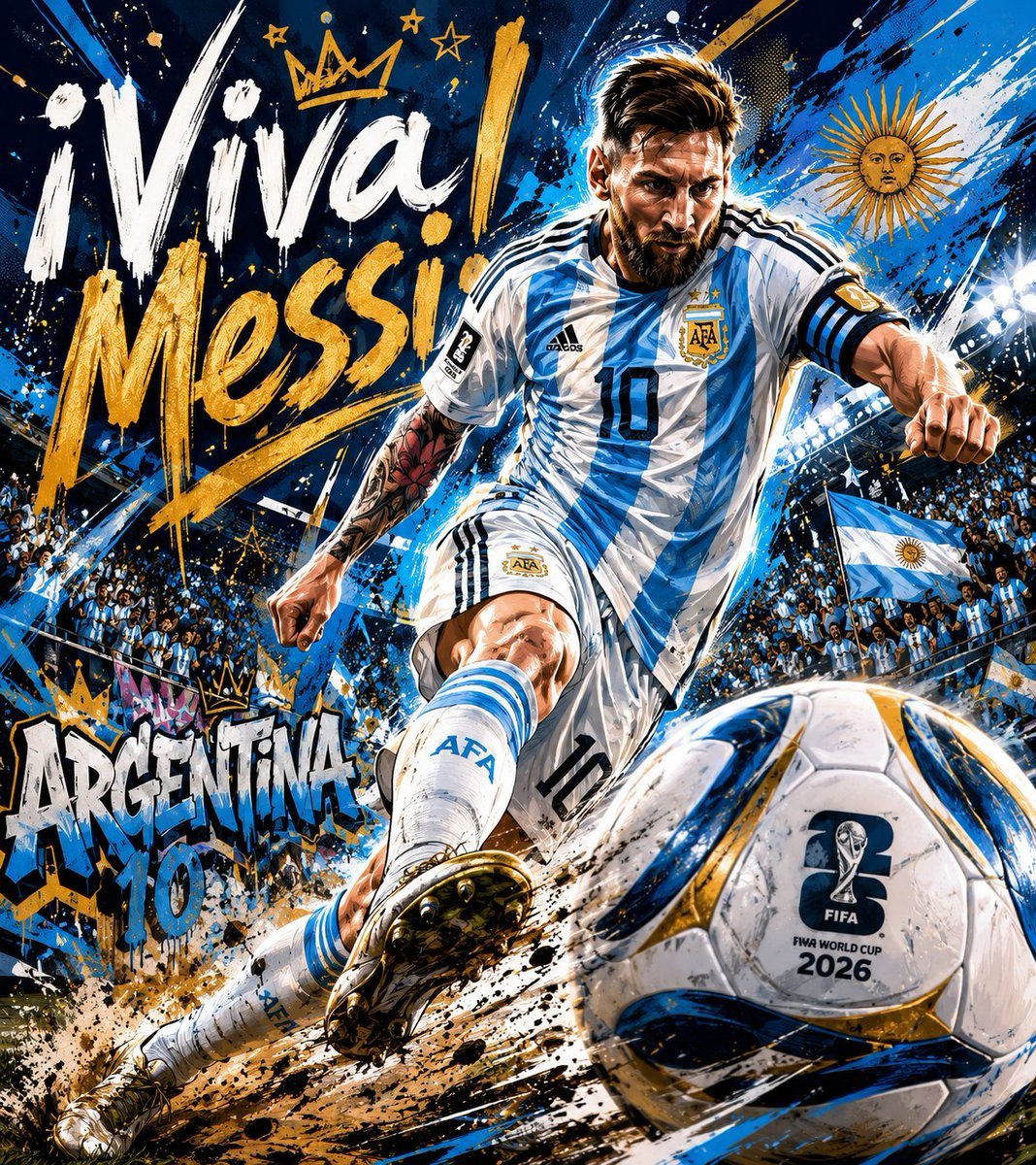 Lionel Messi Street Art Football Poster — AI image template example