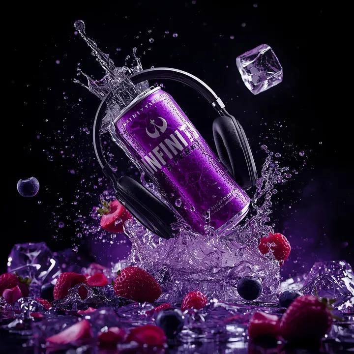 Ultra-Cinematic Floating Energy Drink Product Shot
