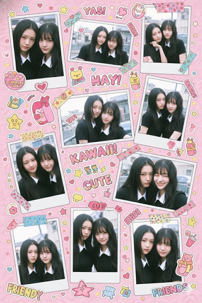 Kawaii Stylebook Collage with Polaroid Effect