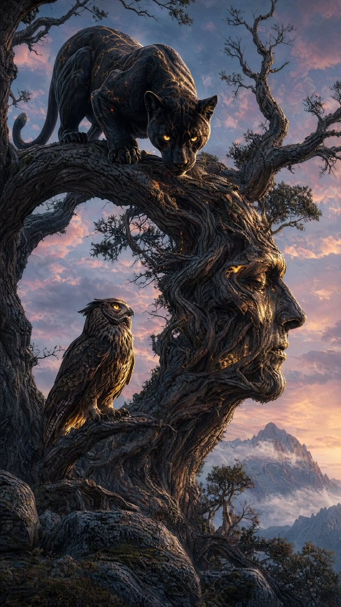 Majestic Panther Fantasy Scene