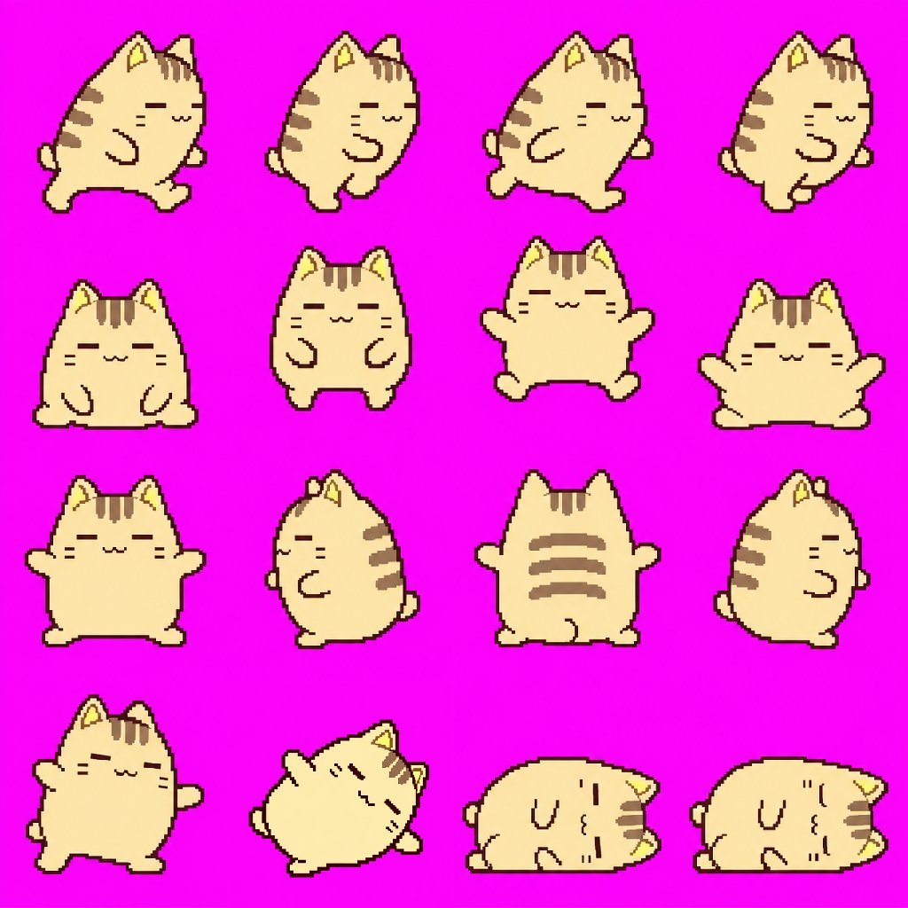 Pixel Art Animation Sprite Sheet — AI image template example