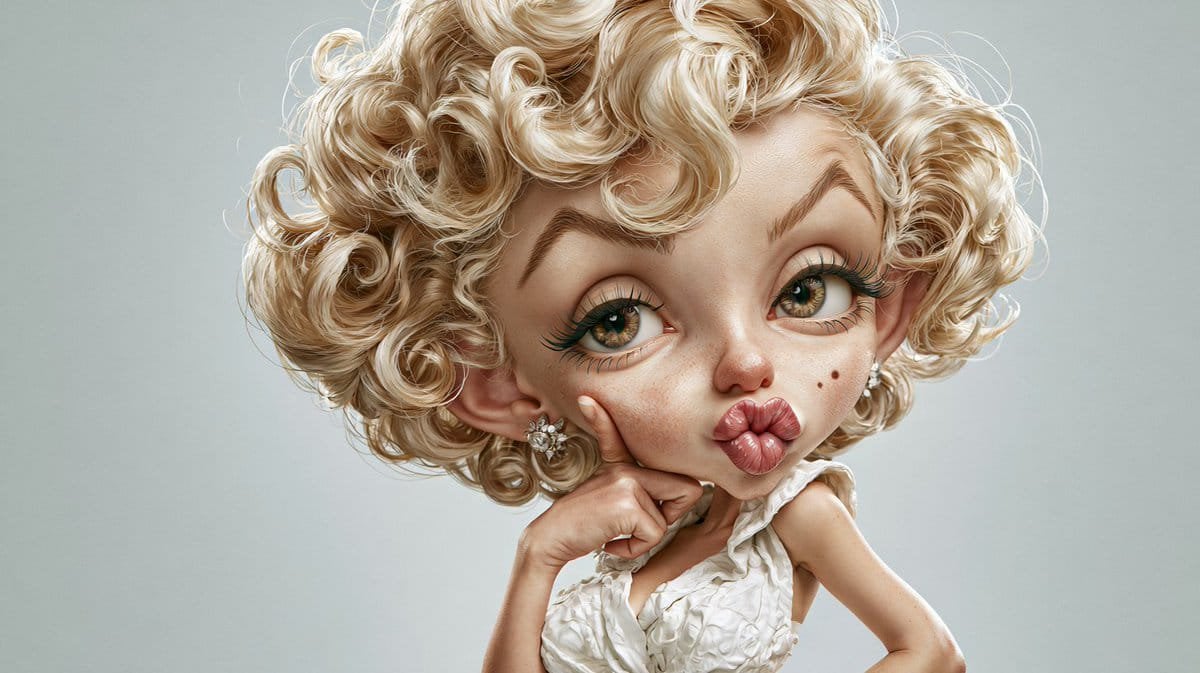 Premium Celebrity Caricature Portrait — AI image template example
