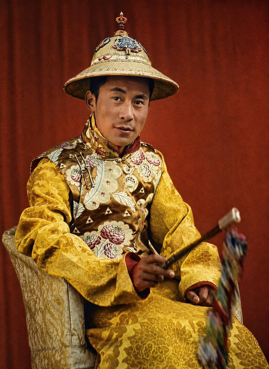 Ethnographic Plate for Tibetan Ceremonial Hat reference image 2