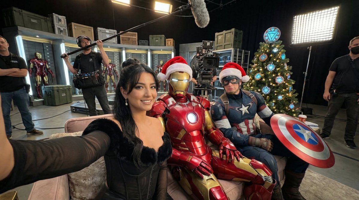 Ultra-Photoreal BTS Superhero Selfie