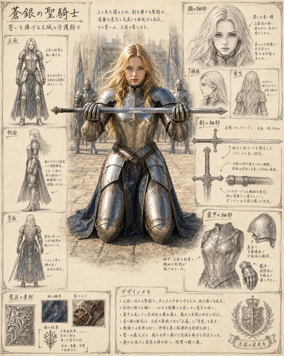 Character Design Concept Sheet — AI image template example