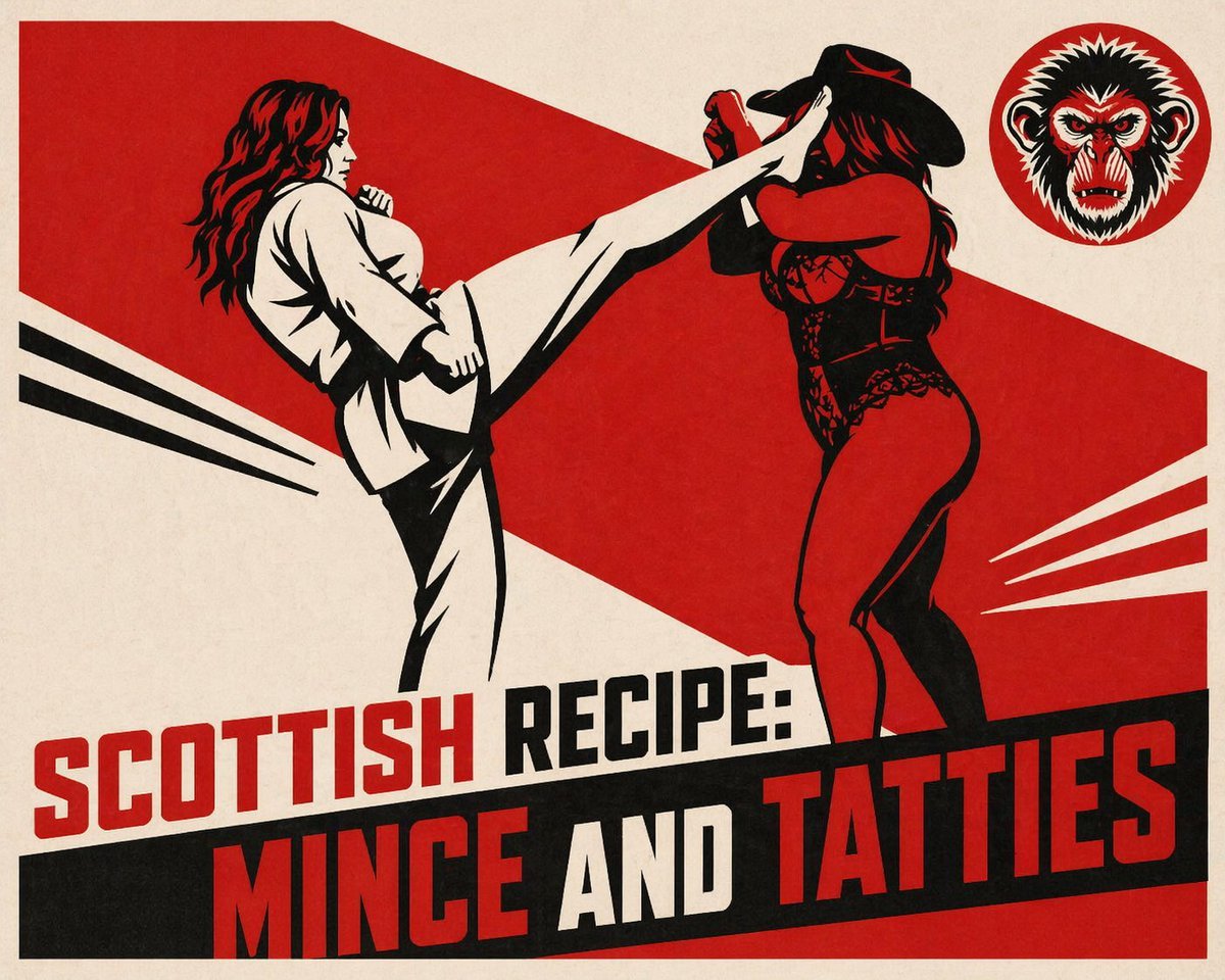 Vintage Red Propaganda Fight Poster